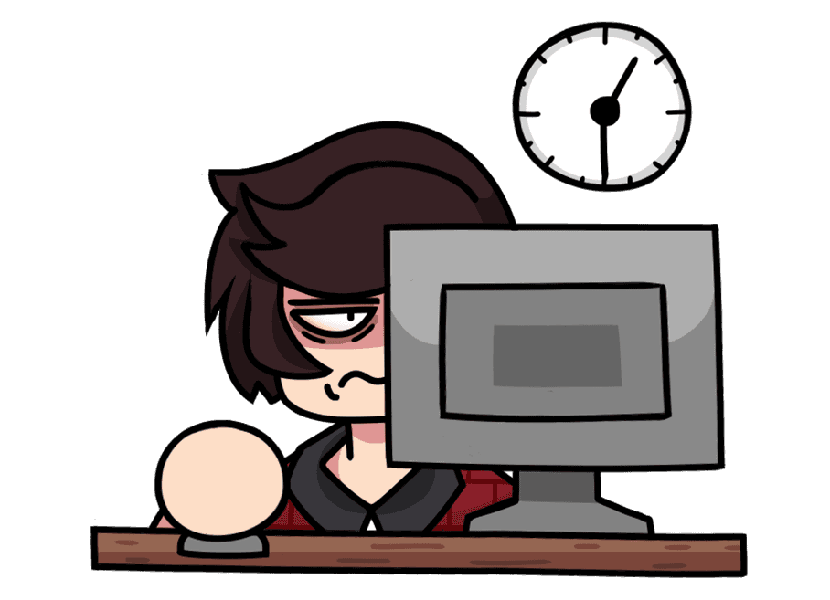 A graphic of Kooleyy working on his computer